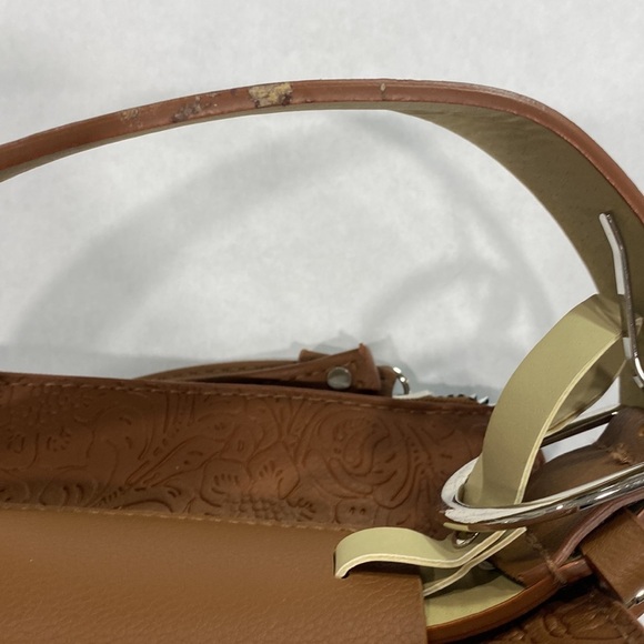 5 for $25 Stone & co belt with bag embossed floral bag brown - Picture 9 of 10